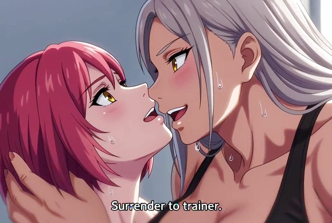 Massive futanari gym trainer dominates client and fuck her hard
