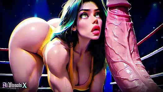 (4K) AI 3D Animated - Green Hair Bimbo Slut Gets Titfucked & Fucked Hard in Wrestling Ring (AI Visuals X)