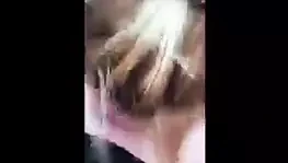 Deep throat blonde getting mouth fucked in the woods.