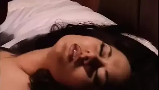 Sexy slut getting a hard cock deep inside her tight Asian pussy in bed