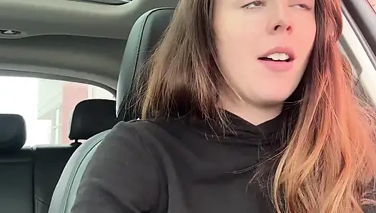 Canadian Hottie Gets off in the Drive Thru!