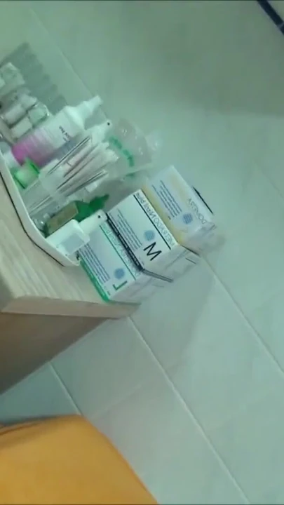 Key moment from "German Teen Nurse Seduce to MMF Fuck at Work in Hospital"