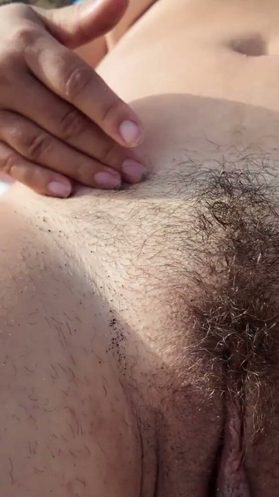 Suddenly a Stranger sneaks up and starts Touching my hairy Pussy on the Beach. | Clip 1