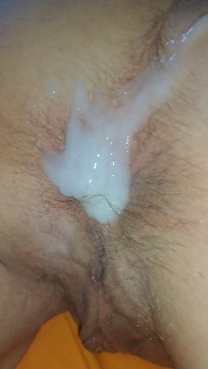 Lady J loves hot cum on her ass