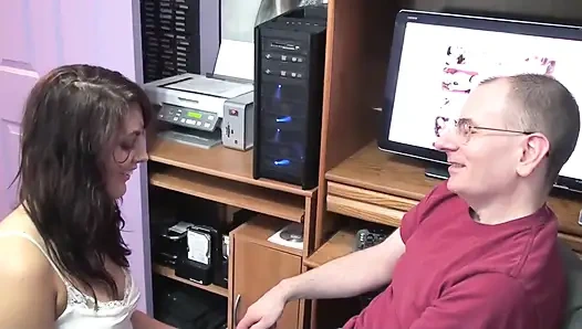 Sexy pierced brunette sucks good his cock