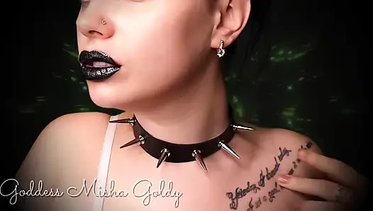 You're so fortunate that I let you worship and wank all over my glossy black lips!