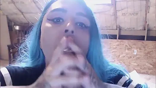 Femboy Sissy Slut Sucking Dldo Hoping for a Real Dick to Lick