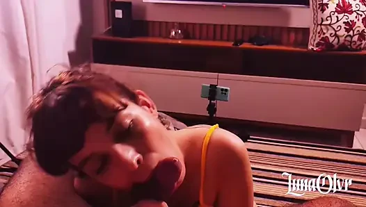 Novinha sits on the black man cock after the world cup game