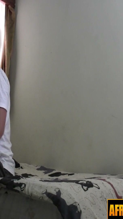 This SKINNY EBONY TEEN kept her headband on playing shy... then let me FUCK her against the wall | Clip 1