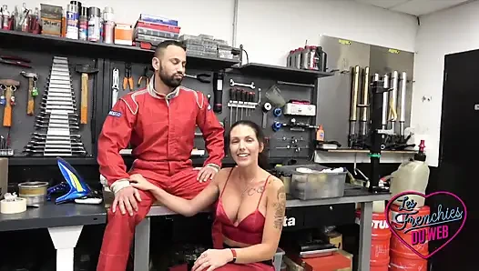 Aurora, a Naughty Saleswoman, Offers Her Body to Two Guys