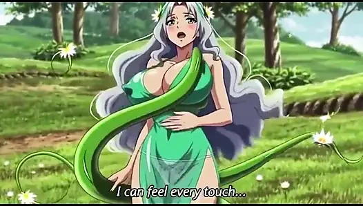 Fantasi hutan vines meremas dan pinggulnya yang besar