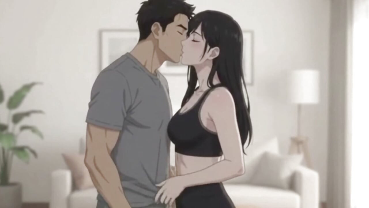 She Caught Me Looking her workout and punish me as blowjob