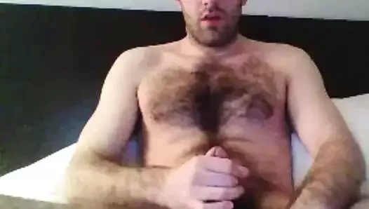 Hairy Guy Cums On Chest