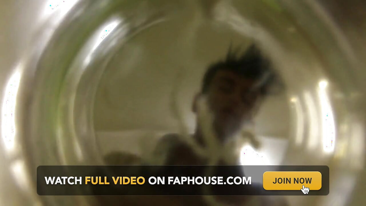 Twink Cums Into Cup of Water ( Inside Glass View ) Floating Sperm