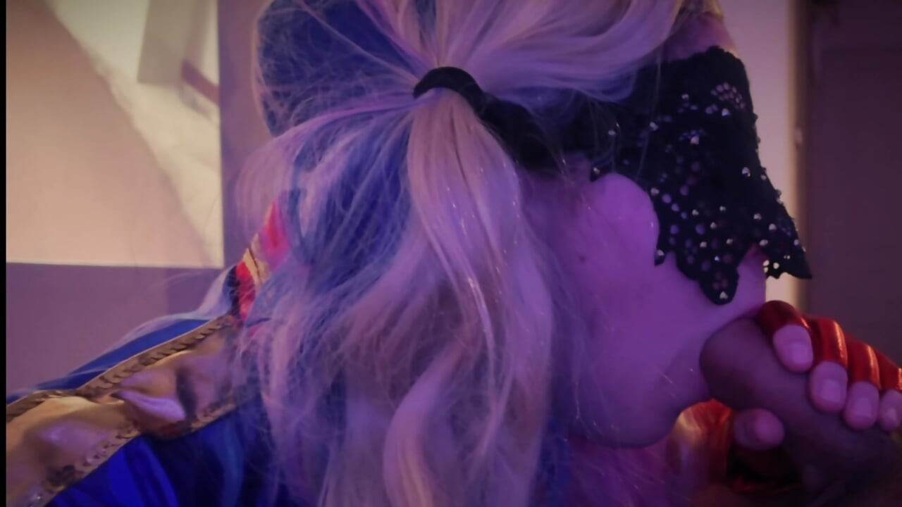 Harley Quinn Cosplay - Blowjob + Shackle + Dildo in the pussy