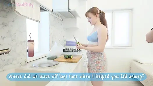 Üvey kız kardeşimin yemek pişirmesini dağıttı ve ağzını tatlı için dölle doldurdu
