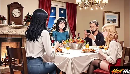 Stepmom and stepson fucks in the family party cristmas party Fucking in the bedroom