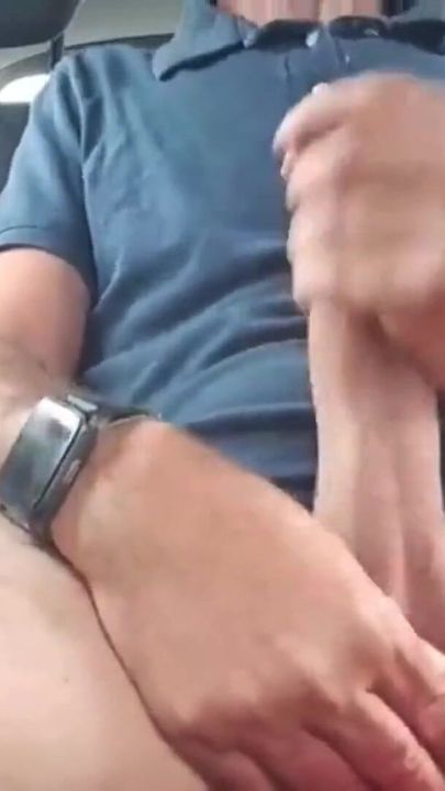 Hot Daddy Jerking off in the Car