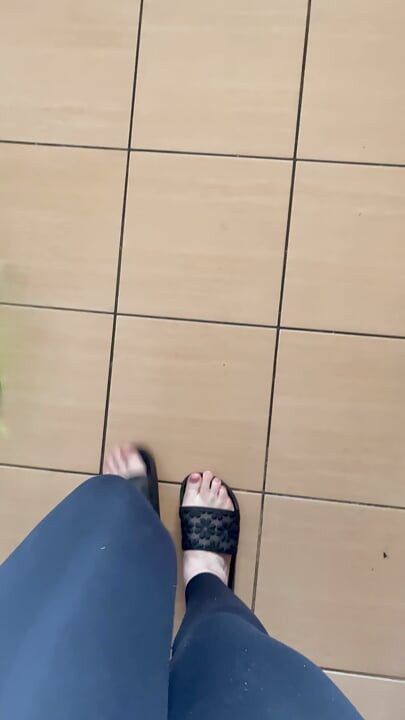 Feet in Flip-flops and Walking in Flip-flops