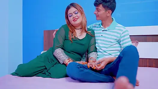 Big boobs hot newly married couple enjoyed their first suhagrat night