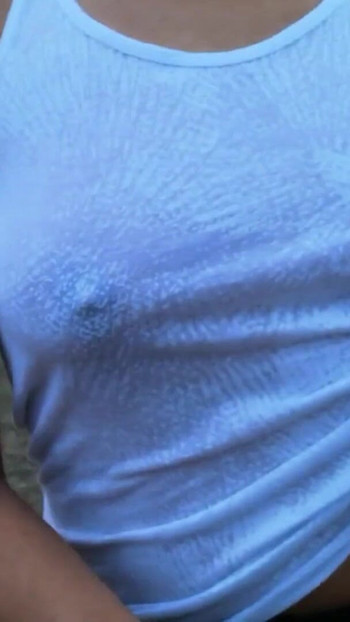Stunning moment from "Without a bra my hard nipples are free"