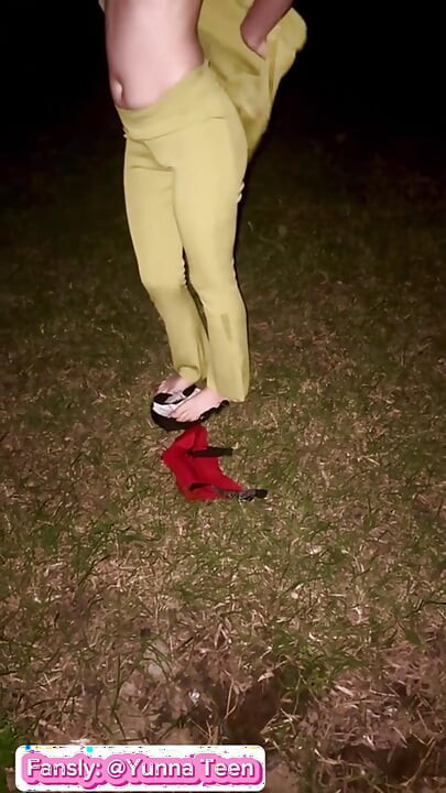 secretly watching me expose my naked body while changing behind a tree