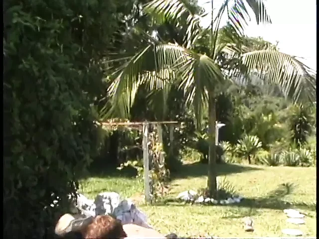 Pretty blonde shemale bet banged by jockstrap near pool