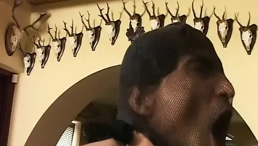 Stockinged Legs Worship and Masked Cock Sucking Frenzy