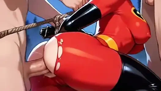 Hentai anime - Amazing stepmom can with two cocks inside her