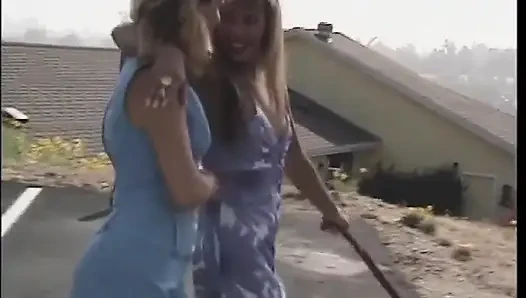 Two Young Vintage Lesbians Fucking with a Double Dildo