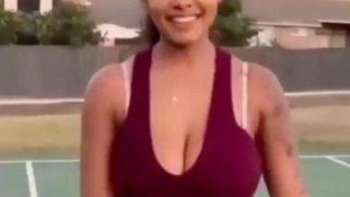 Busty Babe Playing Basketball