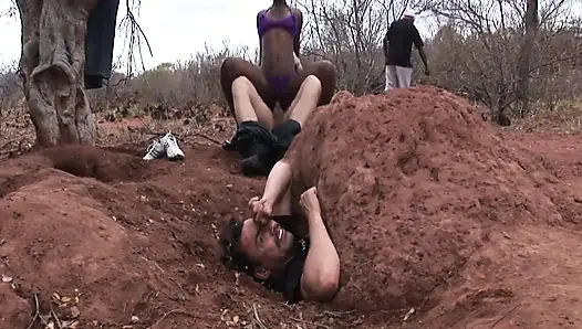 Buried Beauty in the Sand: Wild Outdoor Fetish Sex