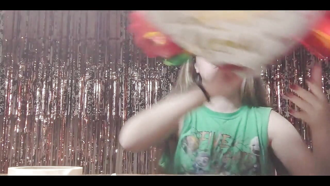 Getting Ready for Valentine's Day by Inflating Balloons