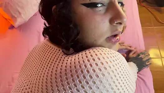 Colombian gothic slut bitch fucks her stepbrother until she makes him cum in her big ass