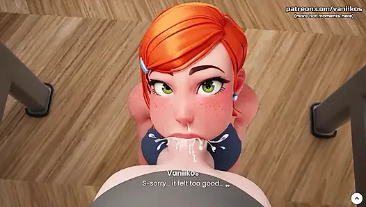 18-jährige rothaarige teen-stiefschwester mit dicken titten gesichtsfick und sperma im mund mit riesigem schwanz, stiefbruer - mansion Days - 3D tabu-spiel