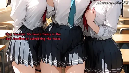 Girls from Saimin Seishidou are passing teacher's special exam (Sex JOI)