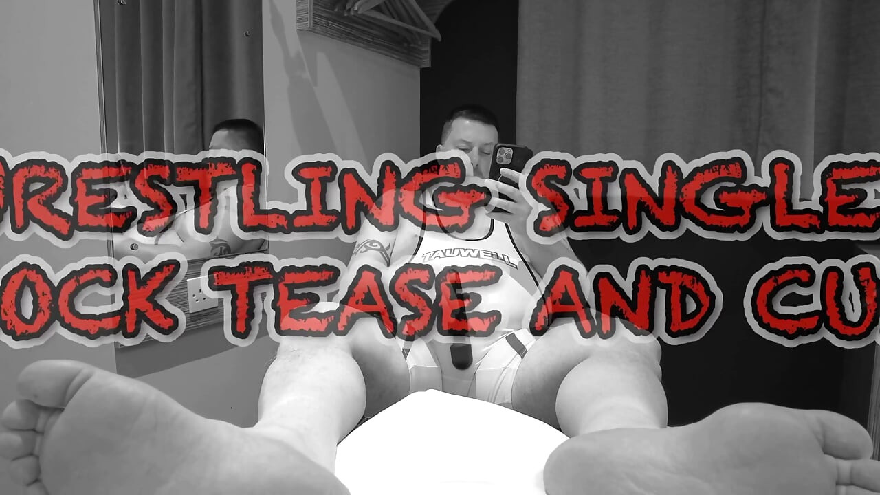 Wrestling Singlet Cock Tease and Cum