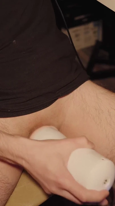 Emotional moment from "I jerk off with an electronic masturbator and think about your wife. Loud orgasm from Noel Dero"