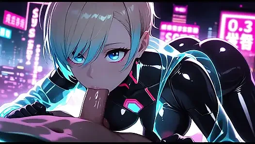Asian Netrunner Gets Fucked In Neon City