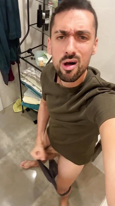 verbal daddy jerking off and busting a thick load