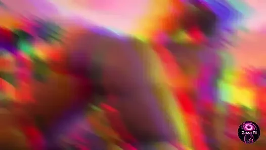 Romantik gün batımı sırasında plaj twerk