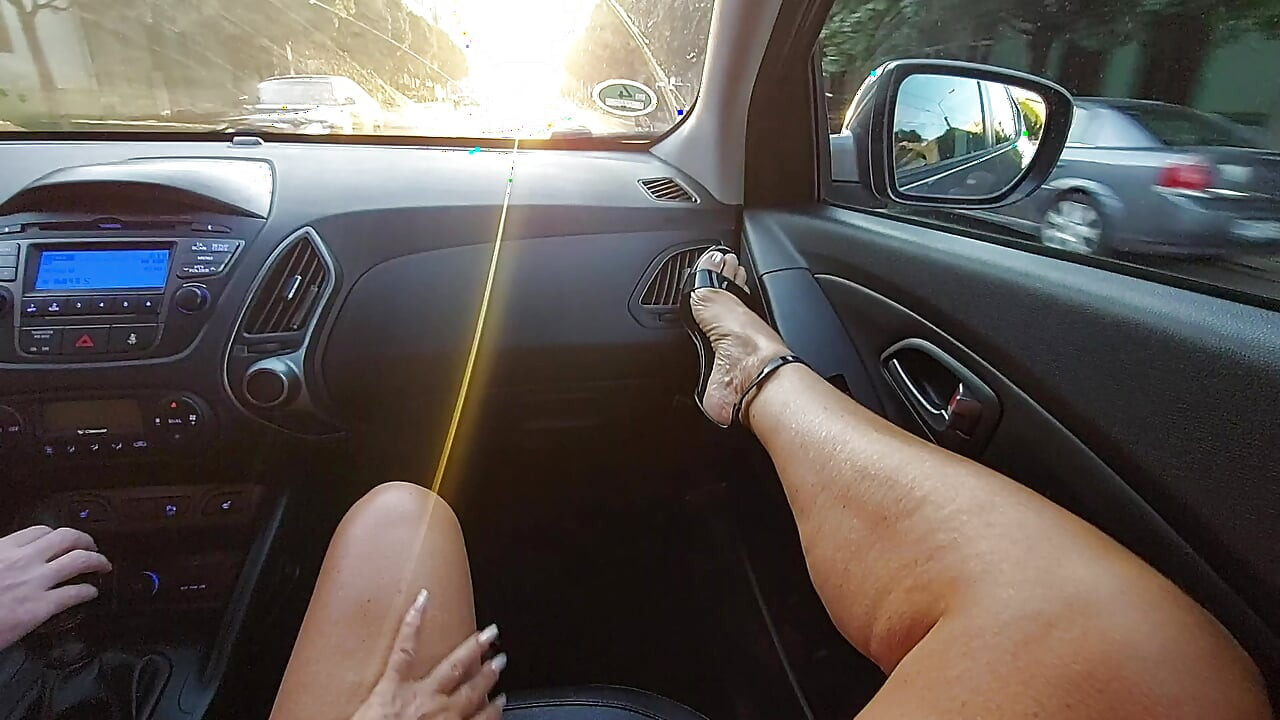 Stepson takes his stepmom to work in the morning, and she spreads her legs and starts teasing him in the car