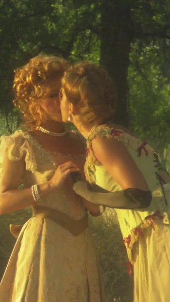 Powerful moment from "Erotic lesbians romance passionately in the wild"