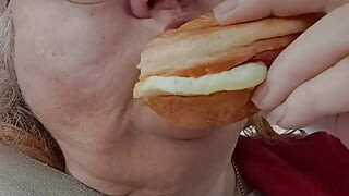 Talking and enjoying My treat from starbucks gift card I was given