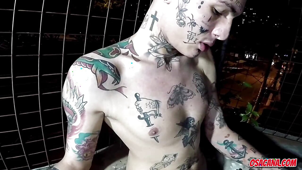 Skinny Busty Hottie Fucks on the Balcony While Cuckold Films Everything