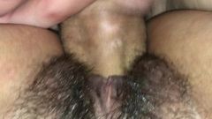 Hairy Girlfriend gets fucked from behind with a big cock