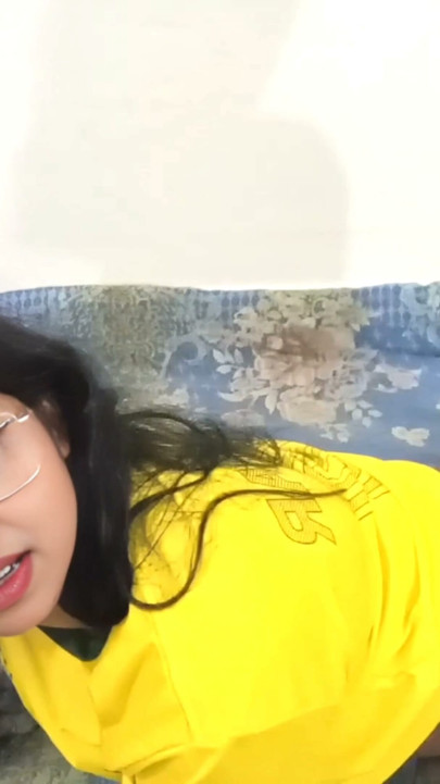 Nilimachowdhury is calling her friend home so she can fuck him with an empty condom. | Clip 2