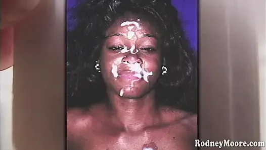 Huge facial on pretty black face vintage 90s ebony