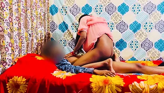 The girl came to her boyfriend's house to convince her but the boyfriend caught her and fucked her fast and made her scream