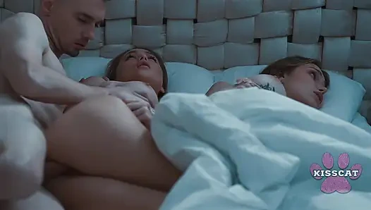 Will Step Dad Fuck and Cum Inside Step Daughter Jessie Ames in Share Bed While Step Mom?